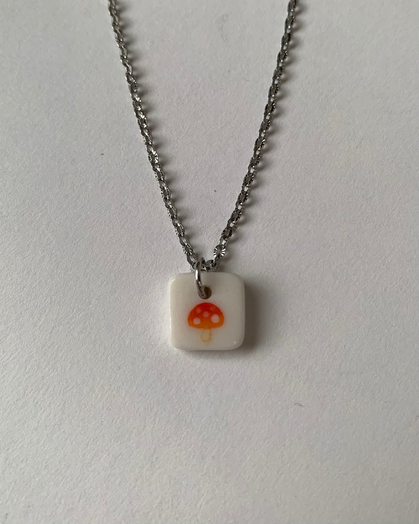 mushroom charm necklace
