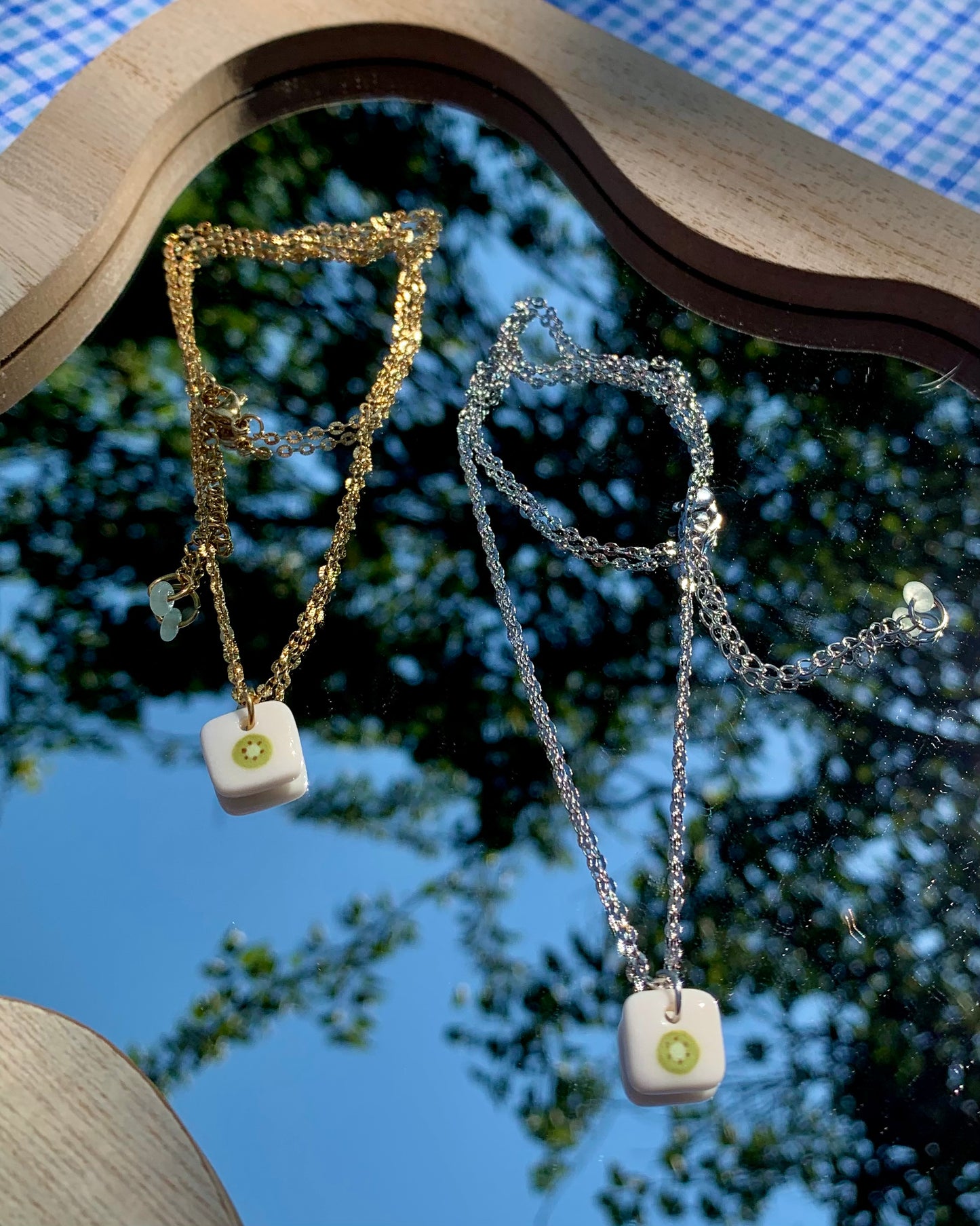 kiwi charm necklace
