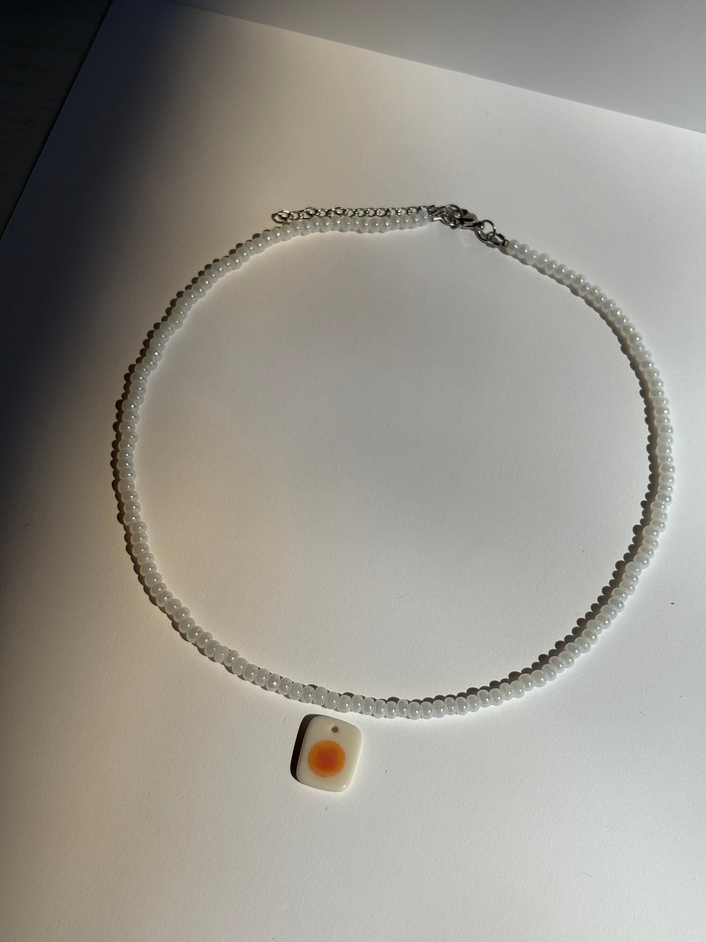 coral + orange aura charm necklace