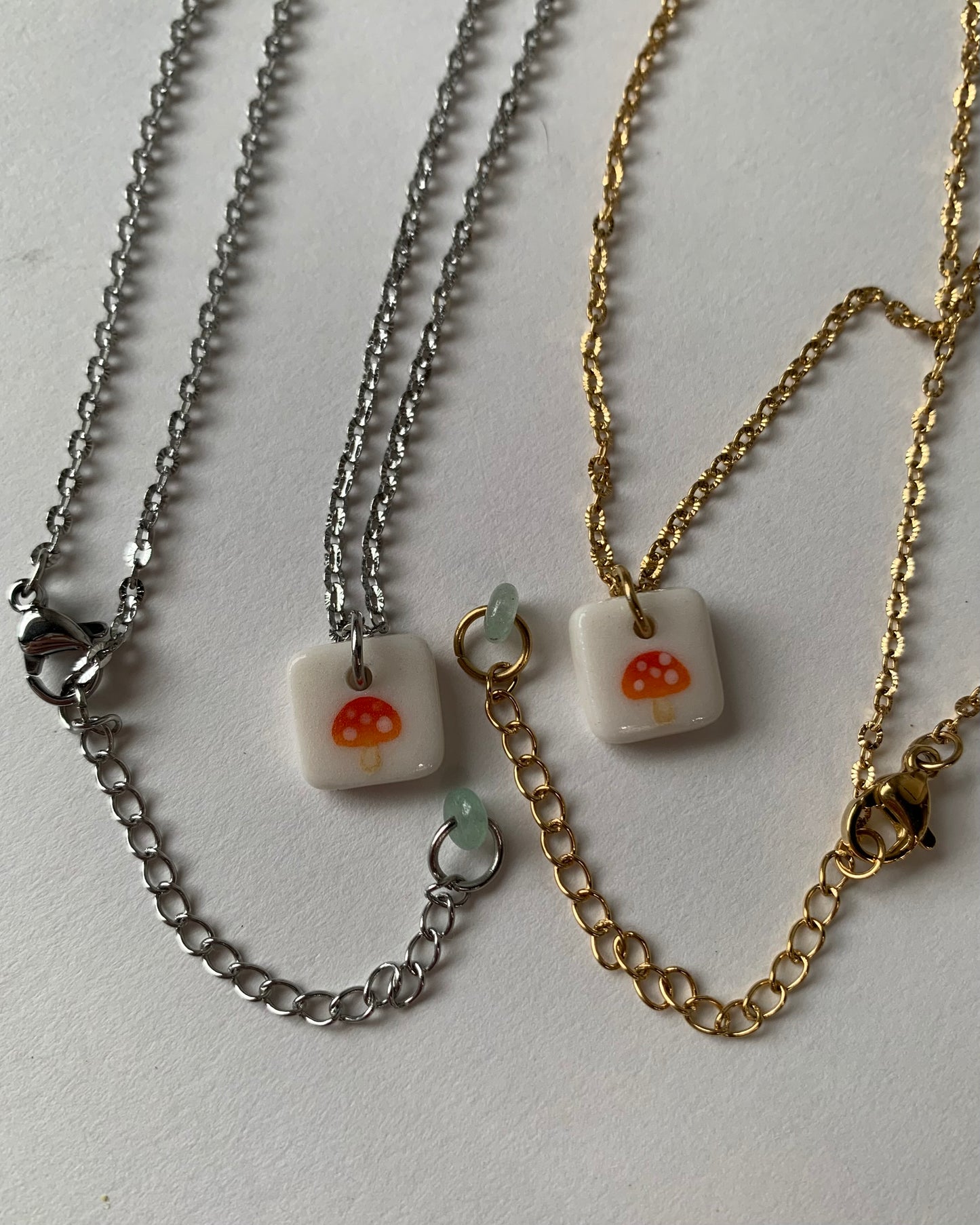 mushroom charm necklace
