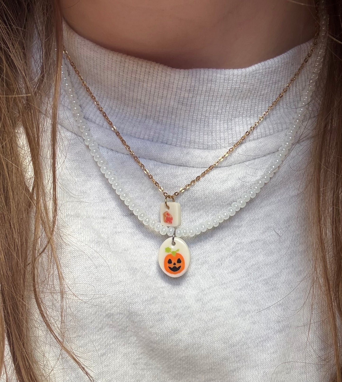 big pumpkin charm necklace