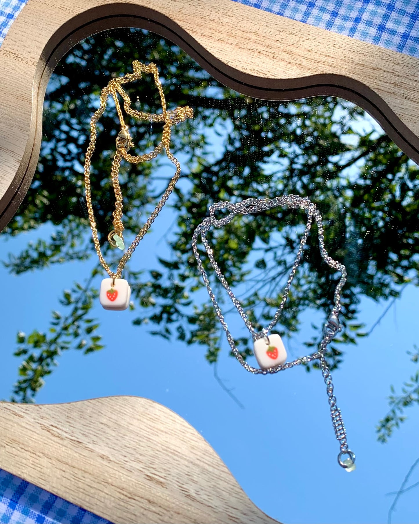 strawberry charm necklace