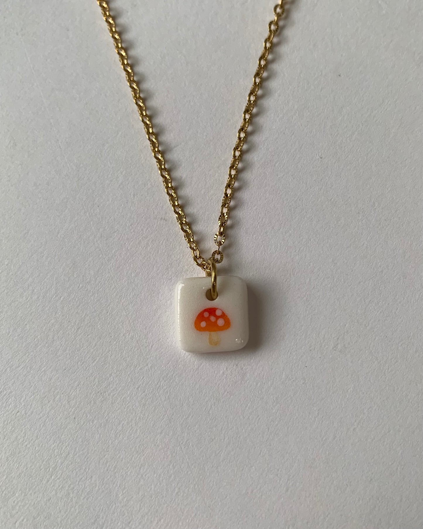 mushroom charm necklace