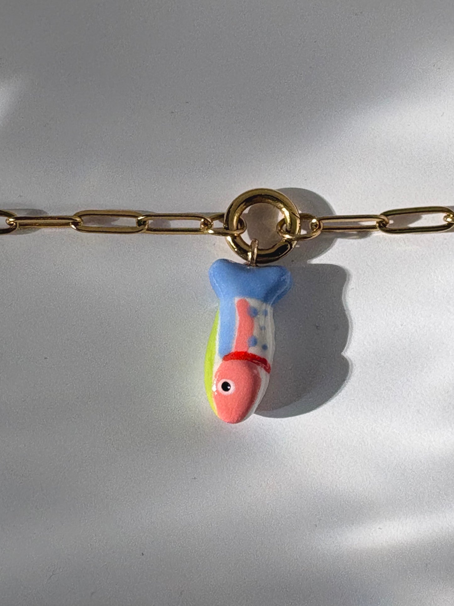 rainbow trout charm necklace