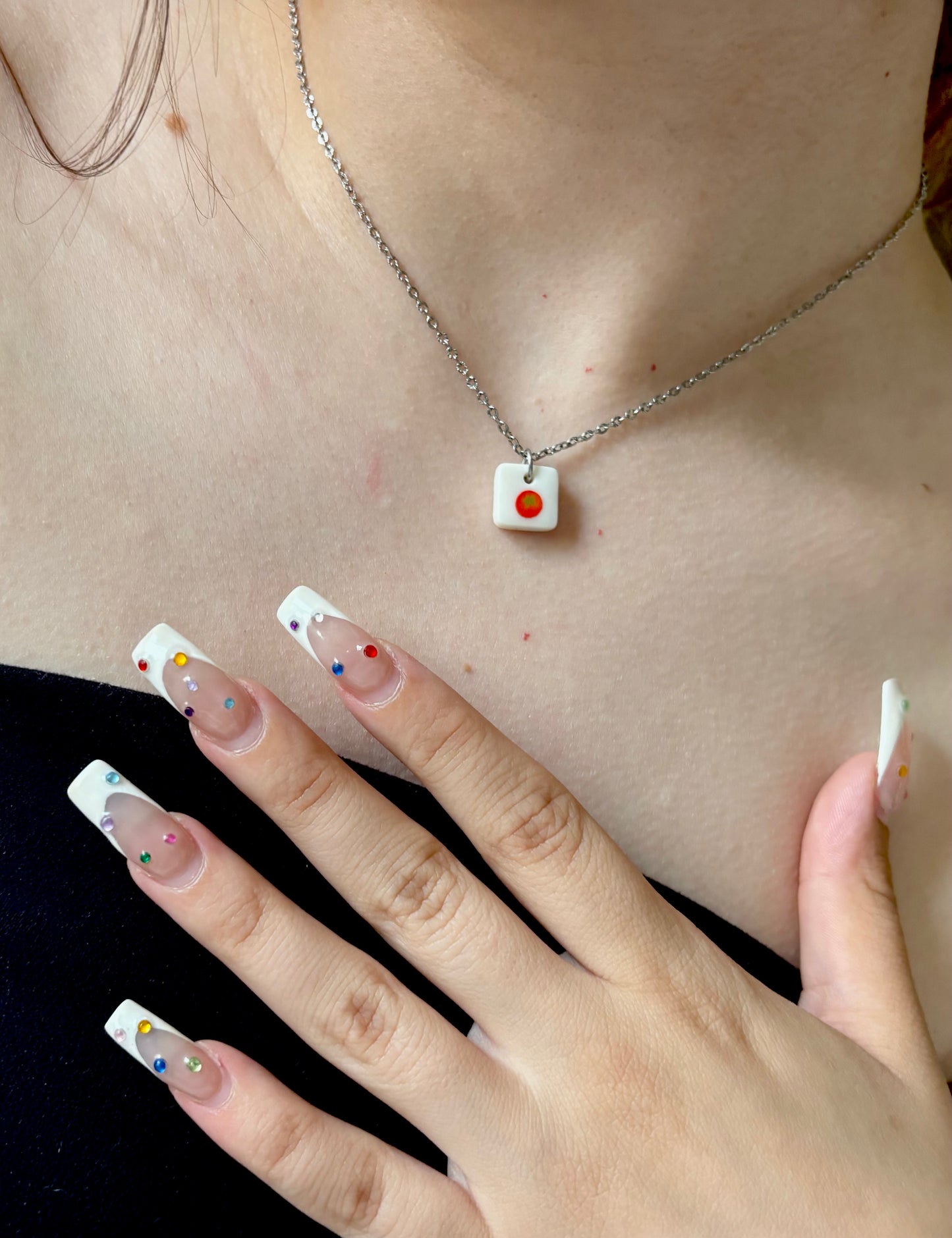 tomato charm necklace
