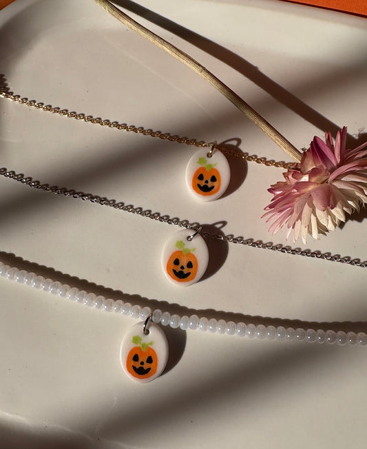 big pumpkin charm necklace