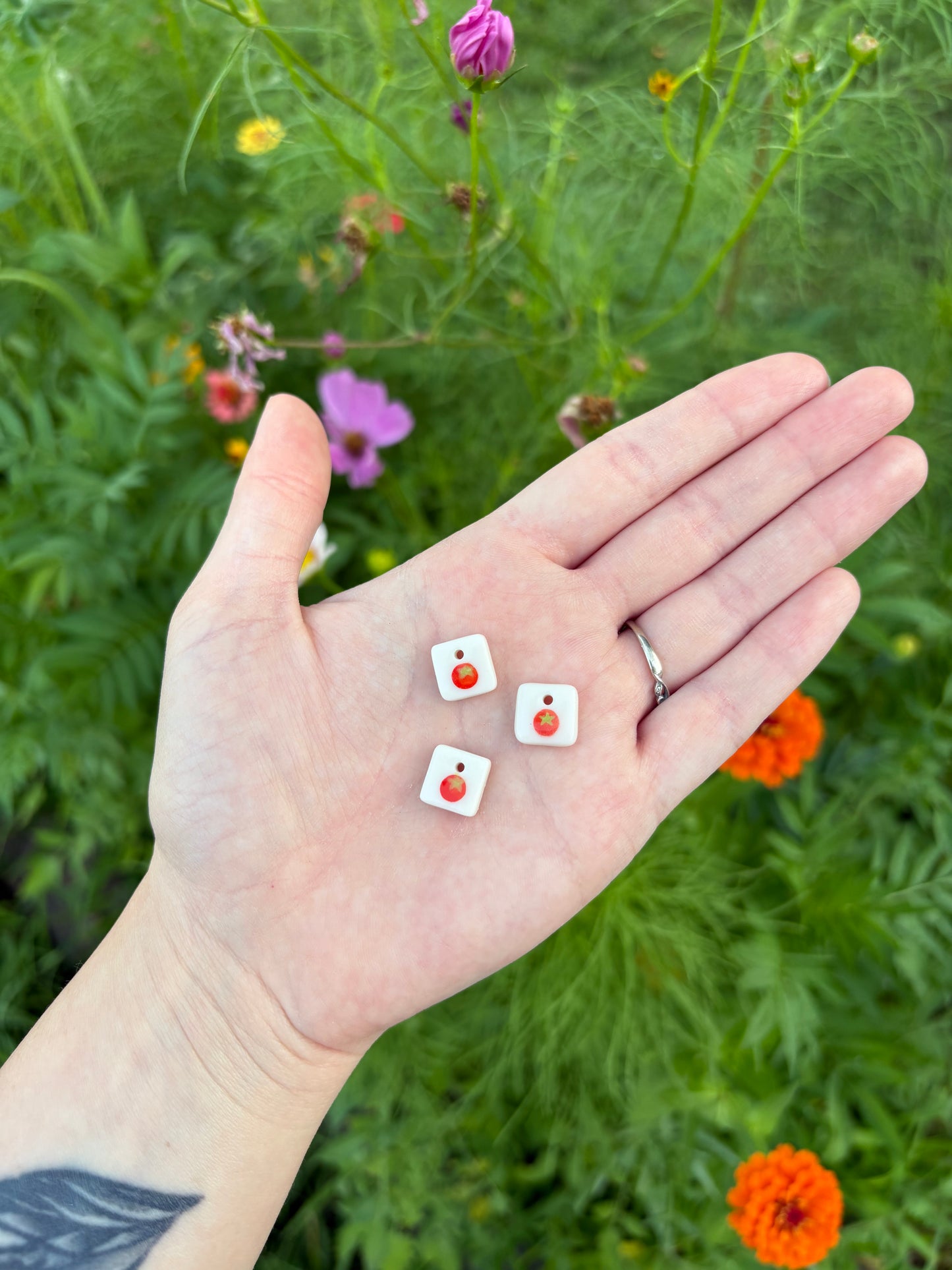 tomato charm necklace