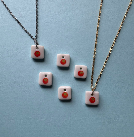 tomato charm necklace