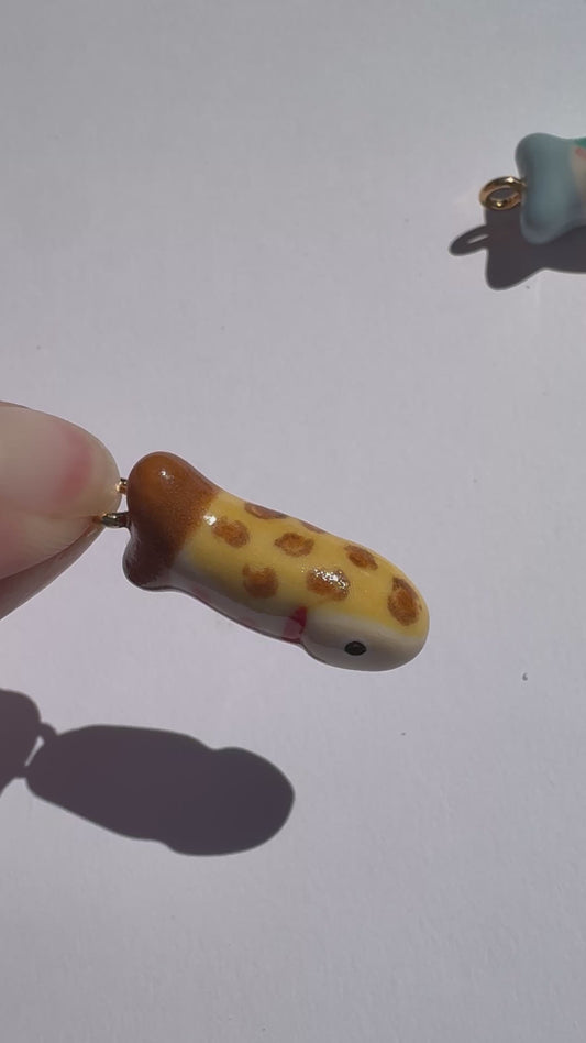 leopard trout charm necklace